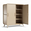 Storage cabinet with shelves in beige finish 90 x 45 x 85cm