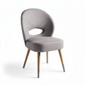 Fabric dining chair with wooden legs in gray color 45 x 50 x 85cm