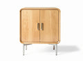 Wooden cabinet with two doors for storage in natural finish 50 x 50 x 60cm