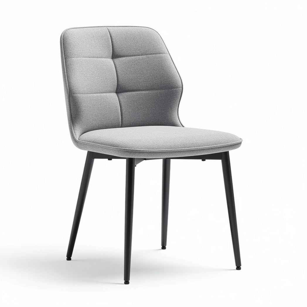 Gray fabric dining chair with metal legs dimensions 45 x 45 x 85cm