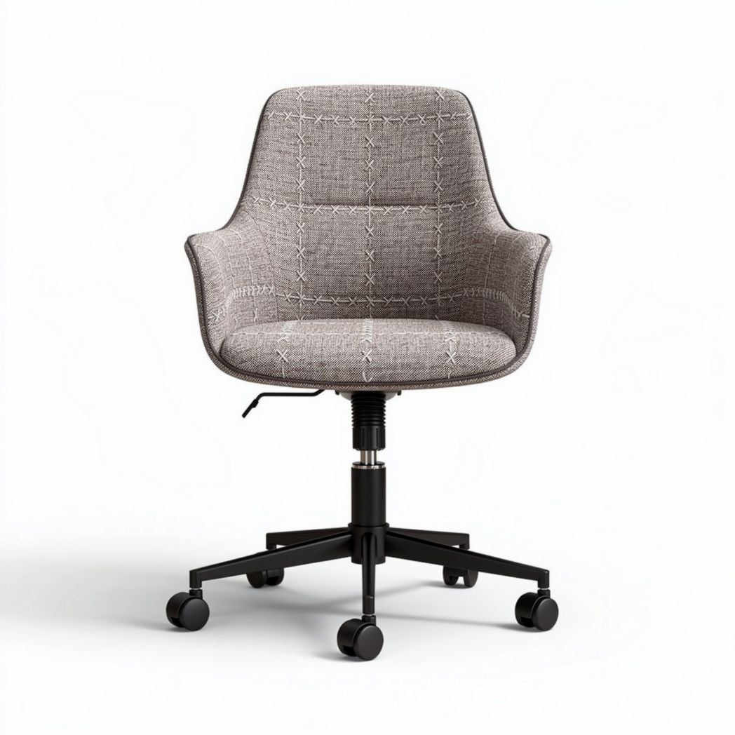 Fabric upholstered office chair with chrome base and adjustable height 58 x 58 x 85cm