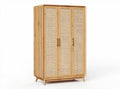 Bamboo storage wardrobe with woven doors 80 x 40 x 180cm
