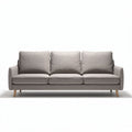 Gray fabric three-seater sofa with wooden legs dimensions 200 x 90 x 85cm
