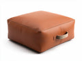 Leather square floor cushion with handle 60 x 60 x 20cm for home seating