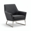 Modern upholstered accent chair with stainless steel frame in dark gray 75 x 80 x 90cm